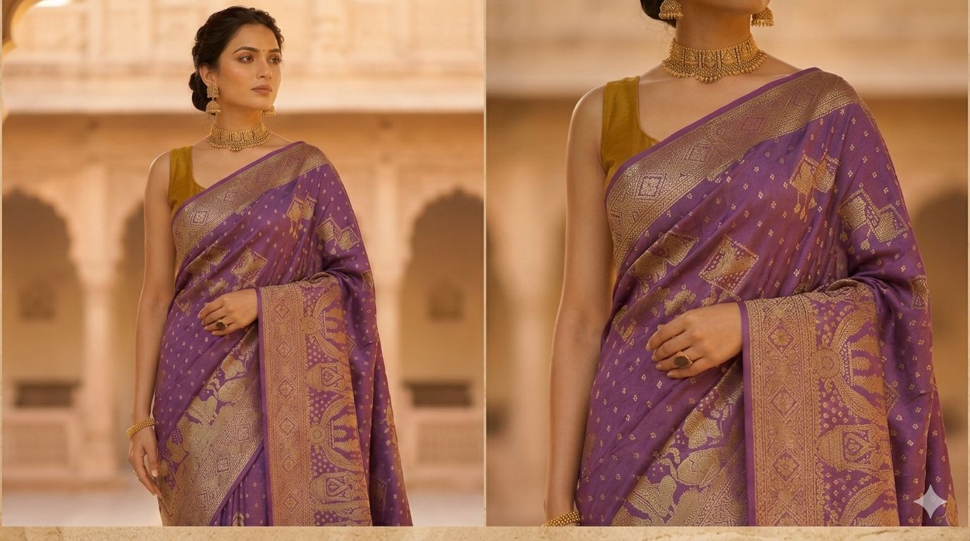 Royal Lavender Banarasi Art Silk Saree