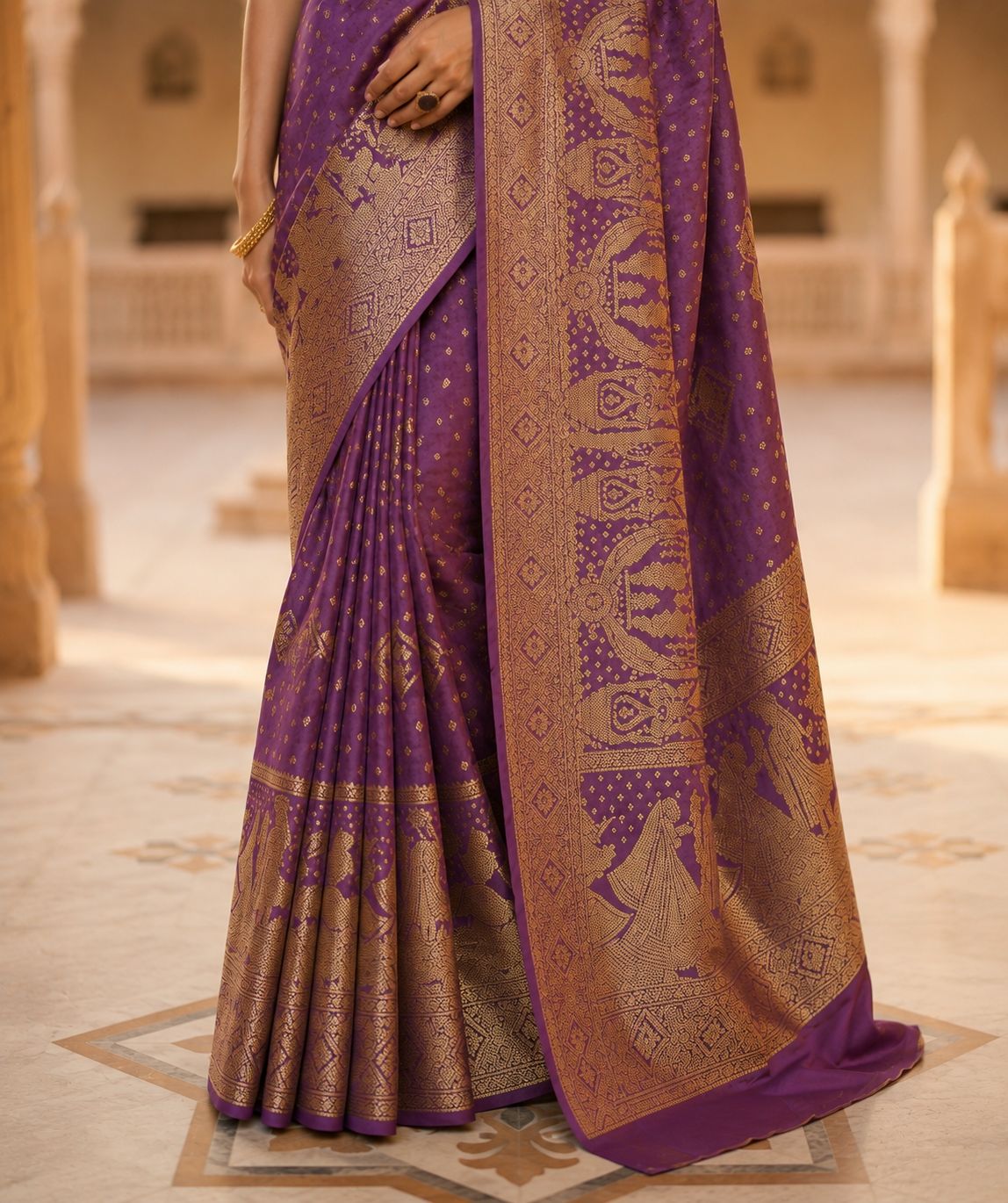 Royal Lavender Banarasi Art Silk Saree
