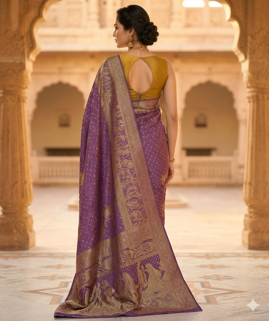 Royal Lavender Banarasi Art Silk Saree
