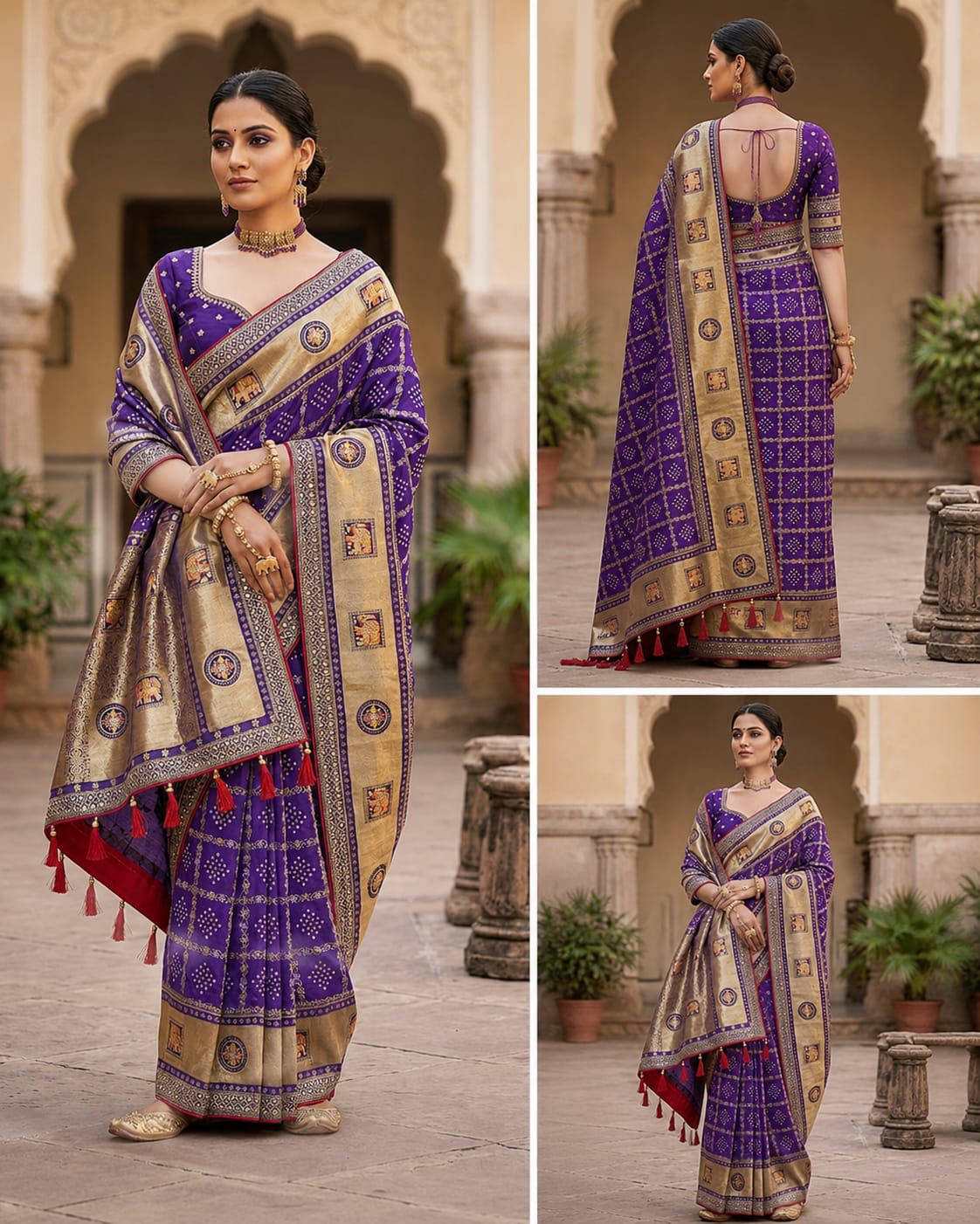 Royal Violet Silk Saree