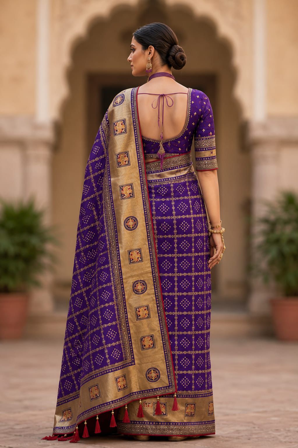 Royal Violet Silk Saree