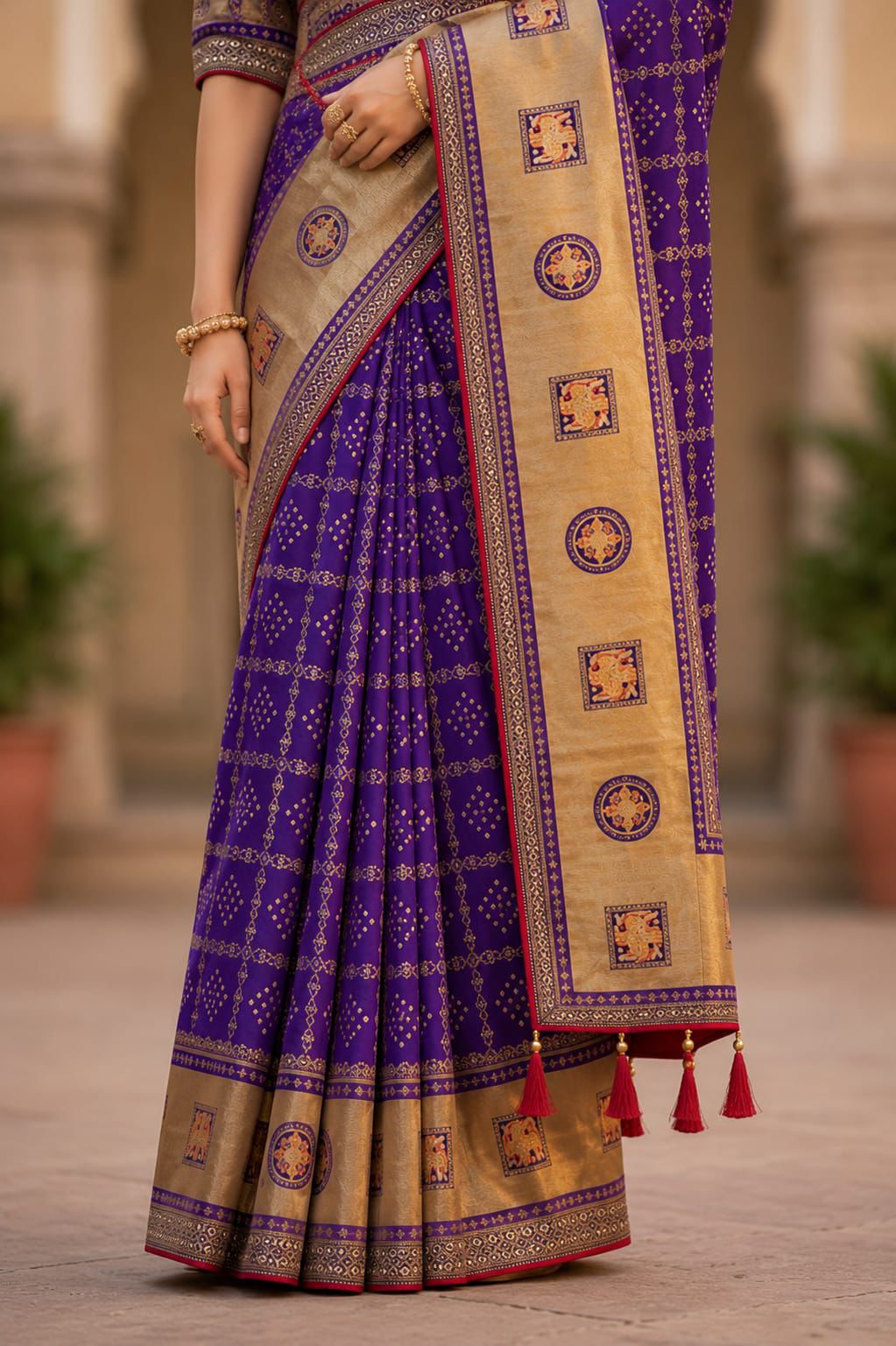 Royal Violet Silk Saree