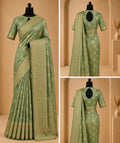 Sage Green Traditional Woven Saree